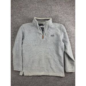 Weird Fish Sweater Mens Medium Gray 1/4 Zip Knit Textured Pullover Rugged